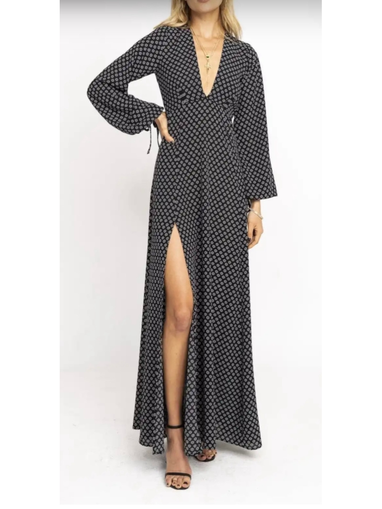 Endless Summer Black & White Floral Maxi Dress Size S
